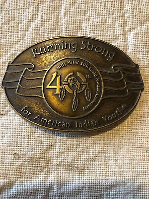 Vintage Belt Buckle Billy Mills 1964 Gold Medalist Running Strong Indian Youth • $8.10