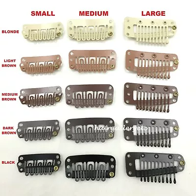 Quality Sm Md Lg  Hair Extension Clips Snap Wig Clips For Toupees Hair Pieces  • $11.49
