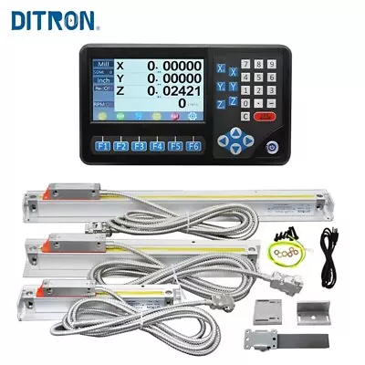 1um 3 Axis Milling CNC Digital Readout DRO Linear Glass Scale Bridgeport Dro Set • $404.95