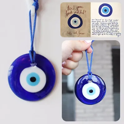 Blue Charm Evil Eye Amulet Turkish Turkey Glass Car Home Lucky Pendant Decor • $5.67