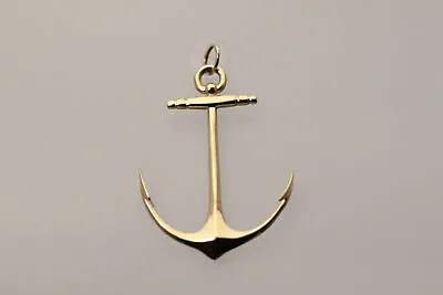 Very Nice 14K Yellow Gold Large 3D Anchor Pendant 7.5 Grams (PEN9402) • $499