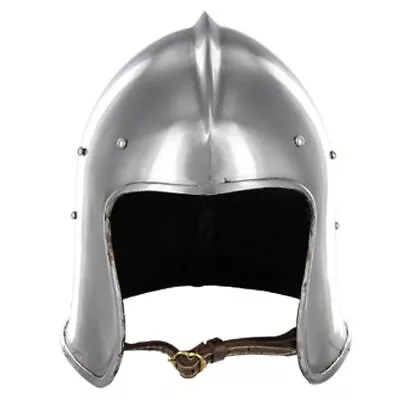 Medieval Armor SCA Armoury Steel Barbuta Helmet With Liner Larp Costume Rustic • $99.49