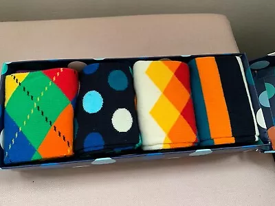 Happy Socks 4 Pack Socks Gift Set Rainbow Size Uk 7-11 BRAND NEW • £15