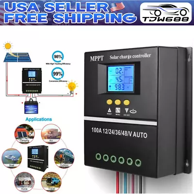 New 100A MPPT Solar Charge Controller 12V/24V/36V/48V Auto PV Solar Panel Charge • $46.59