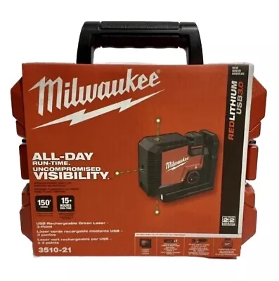 New - Milwaukee 3510-21 Usb Rechargeable Green 3-point Laser-free Shipping! • $109.99