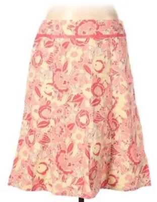 Eddie Bauer Skirt A-line Sunny Floral Knee Length Side Zip Stretch  Size 6 • $12.95