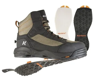 New Men's Size 8 Korkers Greenback Wading Boots With Felt And Kling-on Soles • $104.99