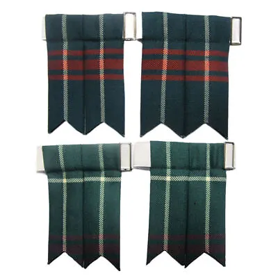 House Of Edgar Mens Tartan Welsh 100% Wool Sock Flashes - Made In Scotland • £34.95