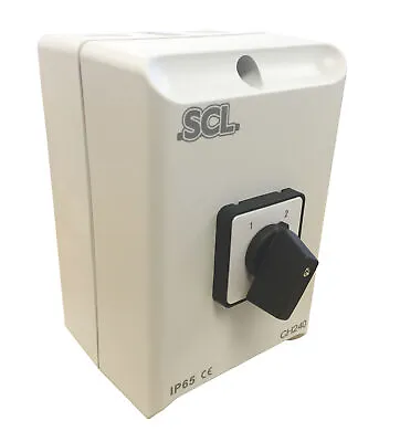 Scl 40amp 4 Pole Ip65 Enclosed Changeover Switch No Off Position • £32.30