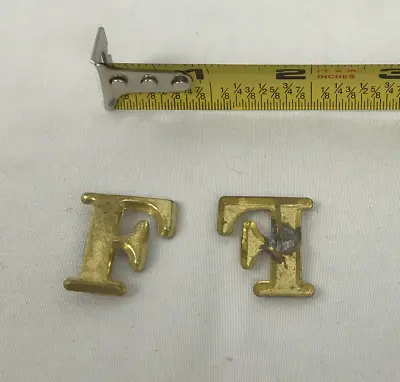 Civil War Hat Brass For Forage Caps Kepis Hardee - 1 Inch Company Letter  F  • $3.50