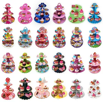 2Pcs 1Pcs Cupcake Stand Truffle Muffin Dessert Christmas Vintage Round Holder • £7.49