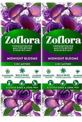 £8 • Buy 2 X  Zoflora 3 In 1 Action  Concentrated Disinfectant 120ml. Midnight Blooms