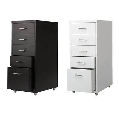 £49.99 • Buy Home Office Metal Filing Cabinet Cupboard On Castors 5 Drawers Movable Cabinet