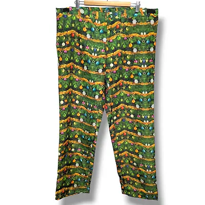 Christmas Lights Green Tree Pants Ugly Men XXL Waist Life Of The Party Costume • $9.50