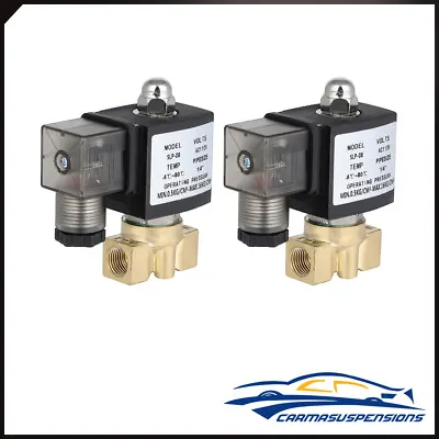 Air Ride Suspension Valve Brass 2PCS 1/4  NPT Air N/C Electric Solenoid 110-120V • $25.40