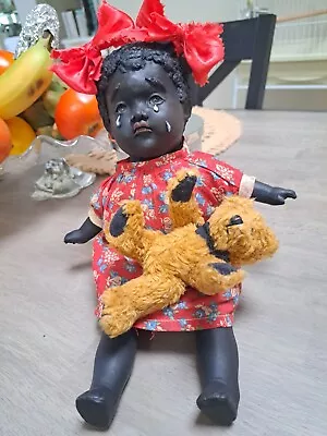 Vintage ?African American  Crying Baby Doll  In Leo MOSS MANNER 14inch • $350