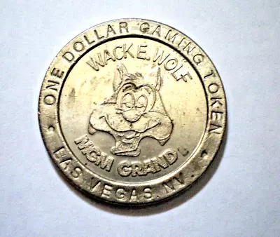 MGM Grand Casino-Las Vegas-Wacke.Wolf - One Dollar Casino / Token - Chip (Metal) • £4.99