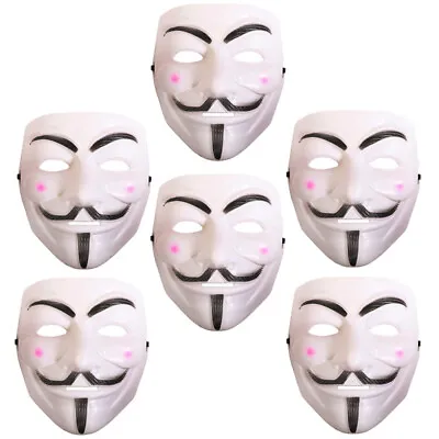 Packs Anonymous Mask Adult Hacker Fancy Dress Costume V For Vendetta Protest Lot • £6.29