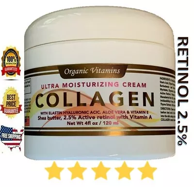 RETINOL CREAM Face Anti Aging + Hyaluronic Acid Vitamin A E Aloe Vera FACE • $12