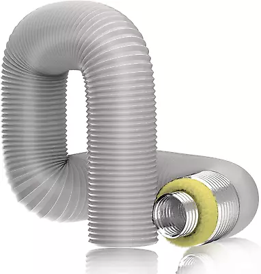 Hon&Guan 4'' Insulated Flexible Duct - 8 FT Noise Reducer Hose Insulated Duct F • $50.62