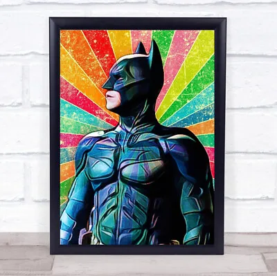 Dark Knight Batman Colour Funky Framed Wall Art Print • £27.96