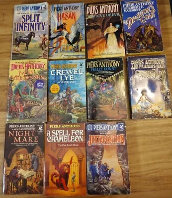 $24.99 • Buy Vintage Piers Anthony Book Lot Of 11 PB Fantasy Novels 5 Xanth Series Books