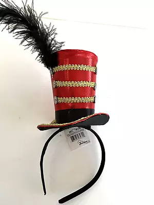 Mini Ringleader Circus Ringmaster Majorette Red Mini Top Hat Headband Costume • $9