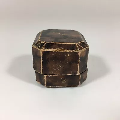 Antique Leather Effect Paper Ring Box James Walker Luton 3cm In Height • £49
