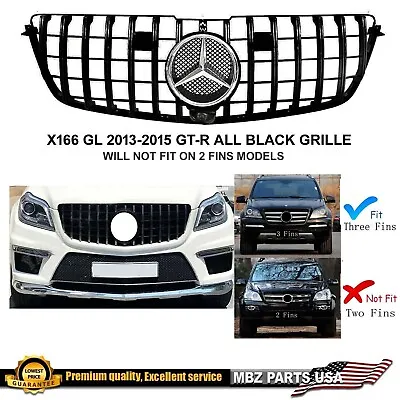 GL350 GL450 X166 Grille GT GTR All Black AMG Style 2013 2014 2015 2016 Star • $179