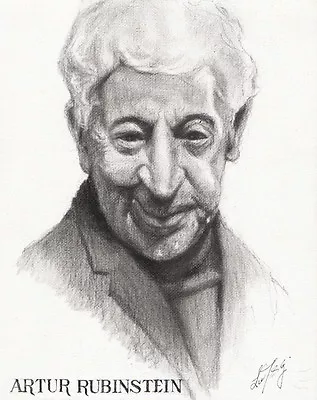 ❈ Original Portrait Painting ARTUR RUBINSTEIN Pianist MUSICIAN Art Artwork • $240