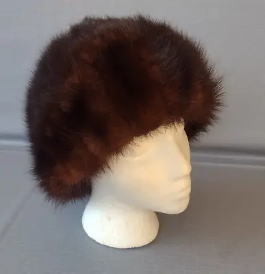 Vintage Brown Mink Fur Hat 50's Miss Dior By Christian Dior Cap Cloche Hat • $125