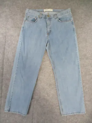 Canyon River Blues Jeans Mens 34x30 Blue Denim Regular Fit Straight Leg Retro • $11.16