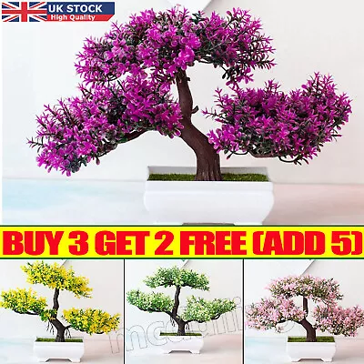 Fake Artificial Flower Potted Plant Pine Tree Bonsai In/Outdoor Garden Home 2023 • £4.62