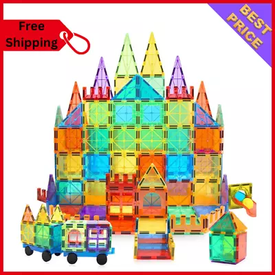 3D Set Magna Tiles Clear Colors Magnetic Building Toy Magnet Blocks Kids 85PCS.. • $42.99