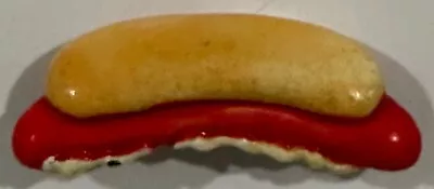 Rare Vintage Hot Dog On Bun With Mustard Brooch Metal And Enamel Novelty Food • $15