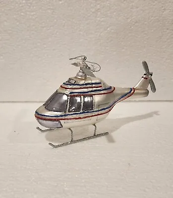 Vtg Mercury Glass Helicopter Aircraft W Spinning Blades Christmas Ornament • $12.50