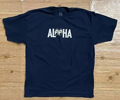 In4mation X Mooneyes Collab Aloha! With Moon Navy Blue T-shirt Men’s Size 2XL • $30.93