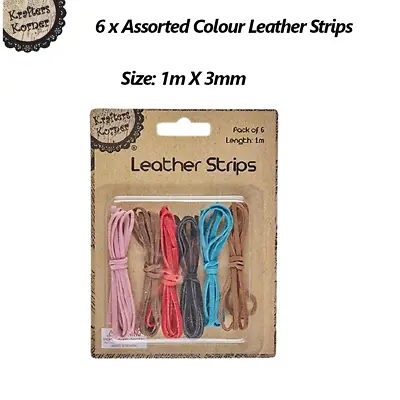 1M Leather Strips String Offcuts Jewellery Beading Making Thread DIY Art Craft  • $4.49