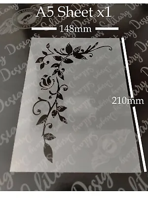 Rose Flower Stencil A5 Shabby Chic Vintage For Furniture Paints Craft Wood Craft • £4.29