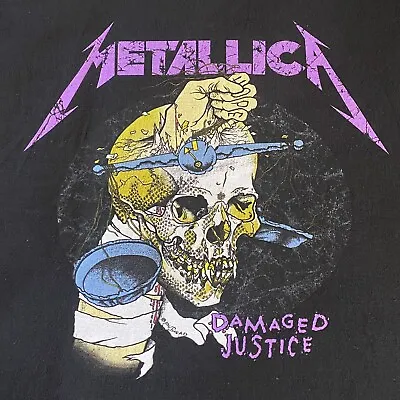 METALLICA Damaged Justice Licensed Metal T-Shirt. SM/MD (NV) Pushead Pre-owned • $24.95