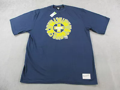 VINTAGE Marithe Francois Girbaud Shirt Adult 2XL XXL Blue Yellow Graphic Y2K Tag • $24.49