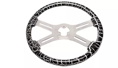 18  Wood Steering Wheel Chrome 4Spoke Semi Freightliner Kenworth Peterbilt Volvo • $239.99