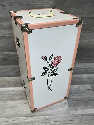 Vintage Rose White/Pink Doll Wardrobe & Travel Trunk Storage For Accessories (F) • $44.95