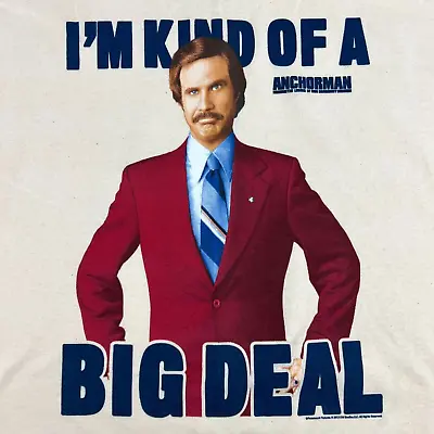 Anchorman Movie T Shirt Ron Burgundy I'm Kind Of A Big Deal 2013 Gildan Heavy XL • $19.95