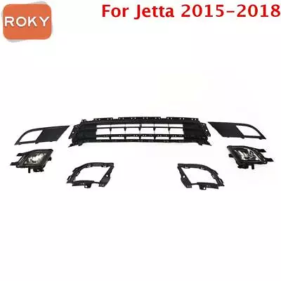 $98.99 • Buy 7PCS For VW Jetta 2015-2018 Front Bumper Lower Grille And Fog Light Lamp Kit