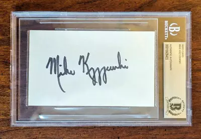 Mike Krzyzewski Autographed 3x5 Index Card Beckett BAS Authentic HOF Auto • $299