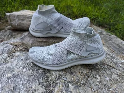 £34.40 • Buy Nike Free Run RN Motion Flyknit Running Womens 7 Wolf Gray Platinum 880846-005
