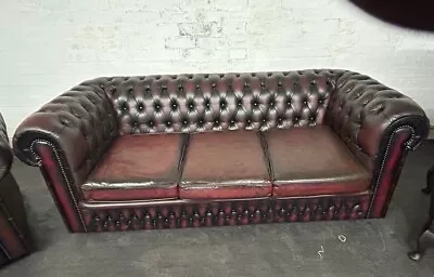 Chesterfield Three Seater Sofa Nice Classic Piece Lovely Rich Colour • £595