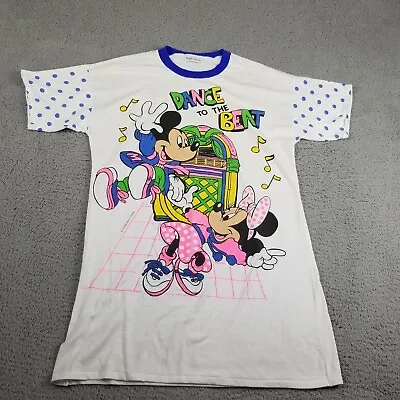 Disney Shirt Woman L Mickey Minnie Vintage Dance To The Beat Nightgown Pajama • $34.88