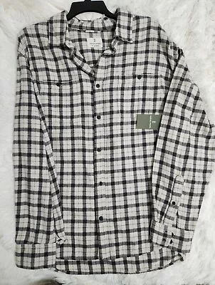Mens Mutual Weave Flannel Shirt XL Nwt Black And White Plaid • $15.90